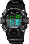 CakCity Kids Digital Sports Watch for Boys – Camouflage LED Waterproof Military Watch with Alarm, Stopwatch & Soft Silicone Band, Ages 5–10