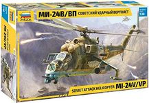 Zvezda 530004823 1:48 MIL Mi-24V/VP (HIND) Combat Helicopter, Model, Plastic Kit for Assembly, Detailed Replica