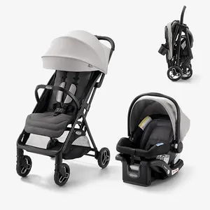 Graco Ready2Jet Travel System – Overhead Friendly Compact Travel Stroller with Automatic Fold and SnugRide Infant Car Seat