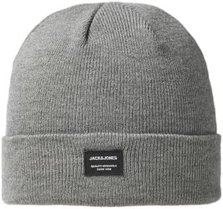 Jack and Jones Men's D.N.A. Beanie, Grey Melange, One Size