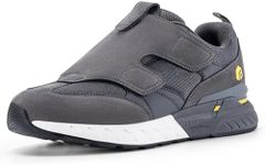 FitVille Mens Extra Wide Fit Trainers Walking Running Shoes Easy Close Orthopedic Shoes Comfortable Athletic Sneakers for Swollen Feet Flat Feet Plantar Fasciiti - Rebound Core V10 Steel Grey