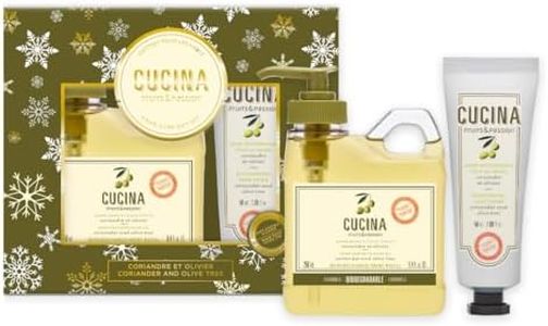 Fruit & Passion Cucina Coriander & Olive Mini Hand Soap Refill (250ml) and Nourishing Hand Cream (50ml) Holiday Gift Set Bundle