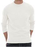 Sailwind Men's Crewneck Sweater Soft Casual Sweaters for Men Classic Pullover Sweaters with Ribbing Edge, White, Medium