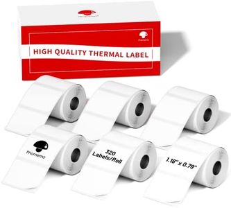 Phomemo Sticker Labels 1.18" x 0.79" (30x20mm) 6 Rolls, for M110/M110S/M120/M200/M220 Printer - Black on White, for Small Business, Home, Office, 320 Labels/Roll