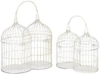 Deco 79 64654 2-Piece Metal Round Bird Cage Set