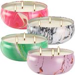 Citronella Candle Outdoor,12oz Summer Camping Large Candle for Outside Garden Backyard Balcony,30 Hour Burn,4 Pack 3 Wick