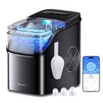 GoveeLife Smart Countertop Ice Maker, Portable Ice Machine with Voice Control, 9 Ice Cubes in 6 Minutes 3 Sizes, 26lbs/24Hrs, Self Cleaning RGB Lights, Quiet Ice Maker with Scoop for Kitchen Black