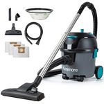 Kenmore Shop Bagged Canister Vacuum 3 Gallon Lightweight Cleaner High Efficient with 3 Cleaning Tools & Washable Filter for Household, Hard Floor, Carpet & Pet Hair, 3Gallons, Black+Dry