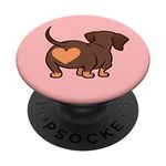 PopSockets Dachshund Butt Heart Weiner Dog Mom Gift pink for Girls PopSockets PopGrip: Swappable Grip for Phones & Tablets