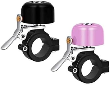 Greallthy Bike Bell Classic Brass Bicycle Bell,Bike Bells for Adults Kids, Loud Retro Bell for Road & Mountain Bikes, Universal Handlebar Fit (Pink, Black).