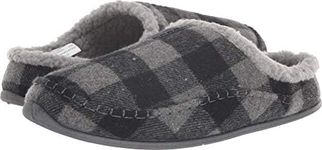 Deer Stags Unisex Nordic Fabric Slipper / Grey/Black Plaid / Men's 15 US / Medium