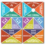 Fairwinds Designs Drinking Game Cornhole Board Wraps | Vinyl Board Wrap for Bag Toss Game | Regulation Size (48 x 24 inches) | Cornhole Accessories Stickers | Cornhole Skins for Boards