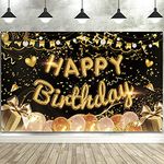 Birthday Backdrop for Photography Hanging Happy Birthday Party Decoration Birthday Banner for Women and Men Birthday Party Supplies