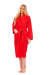 Adore Home Ladies 100% Heavy Cotton Shawl Collar Bathrobe Terry Towelling Bath Robe Dressing Gown, Red, M