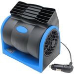 YQSIYU 12V Car Fan,2 Speed Electric Cooling Fan,Blue Portable Cold Air Fans with Car Cigarette Lighter Plug,Squirrel Cage Fan for All Vehicles