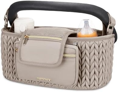mommore Stroller Organizer with Insulated Cup Holders, Universal Stroller Caddy with Detachable Phone Bag, Stroller Accessories Fits for Uppababy, Doona, Jogger, Britax, Mompush, Bob