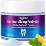 Remineralizing Tooth Powder with Nano Hydroxyapatite, Magnesium & Calcium Carbonate Triple Mineral Enamel Support Formula for Sensitive Teeth,Gum Care & Fresh Breath,Lemon Mint,1.76 oz