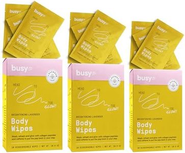 Glow Body Wipes for Women – Cleansing Large Body Wash Wipes - Armpit Sweat Wipes for Body Odor – No Rinse, No Shower – Lavender Rose – Caffeine and Collagen Peptides