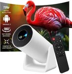 Portable Smart LED Projector with 720p HD, Rotating Design, Built-in Streaming (Netflix, Prime Video, Hotstar), 2000 Lumens, Screen Mirroring, 3W Speaker (White)(Big Projector)