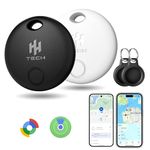 HH-Tech Dual-System Smart Tracker Tags Pack-2 (Compatible with iOS & Android), Works with Apple Find My & Google Find Hub, Bluetooth Item Finder for Keys, Wallet, Luggage, Bags, and More