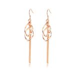 Rose Gold Drop Earrings for Women, Statement Tassel Long Dangle Earrings, Twisted Linear Dangly Dangling Earrings Jewellery Gifts for Wedding Birthday Christmas