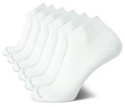New Balance Men's Athletic Arch Compression Cushion Comfort Quarter Socks (6 Pack), White, 6-12.5