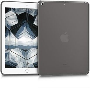 kwmobile Carcasa Compatible con Apple iPad 9.7 (2017/2018) Funda - Ultrafina y Flexible de plástico TPU - Puertos y Botones accesibles - Negro/Transparente