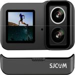 SJCAM Sj20 Dual-Lens Uhd 4K Action Digital Camera | 8-Hour Duration | Super Night Vision | 2.29' Dual Touch Screen | 40M Waterproof | 2.4G/5G Dual WiFi | for Live Steaming/Vlog | Black