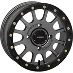 System 3 Beadlocks SB-5 Matte Gunmetal 15x7 4/156 5+2 UTV SXS Wheels (4)
