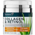 NUVADERMIS Collagen & Retinol Face Moisturizer - Anti Aging & Anti Wrinkle - Sensitive Skin Safe - Daily Hydrating Skin Care for Women & Men - Pump, 1.7 oz