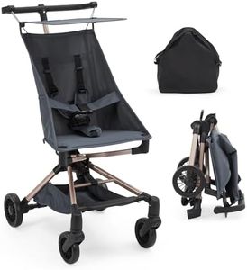 Lightweight Baby Stroller for Toddlers, Travel Stroller for Airplane with Carry Bag and One-Handed Folding Baby Stroller, Compact Stroller with Adjustable Awning, 3-Point Belts and Safety Lock