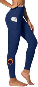 IUGA Fleece Lined Leggings with Pockets for Women Thermal Leggings for Women High Waisted Yoga Pants Winter Workout Leggings Dark Blue