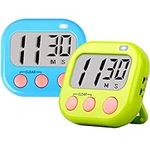 Timer for Kids Teachers Digital Kitchen Timers for Cooking Large Magnetic Classroom Timer 2Pack-Blue Green