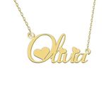 GR35Z9 Olivia Name Necklace Love Heart Pendant Necklace Dainty Stainless Steel Jewelry for Women