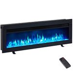 FlameKo Dilton 40"/102cm 3 in 1 Electric Fireplace, Freestanding, Wall Mounted, Recessed, 9 Colour Flame Effect, Media Wall Compatible, 900W - 1800W Heater, Remote Control