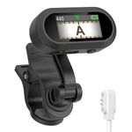 Sondery Clip On Tuner Rechargeable TFT Screen for Guitar Bass Ukulele and Wind Instruments, Headstock Chromatic Tuner Calibration 410-460Hz, Easy to Read in Strong Lights, Dual Rotatable Clip Design