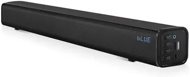 Pyle Home Theater Soundbar Speaker w/Bluetooth - Wave Base Streaming Tabletop Stand Mount TV Digital System with AUX/USB Port/Micro SD Input, Extended Bass Performance, Full Range Sound Reproduction