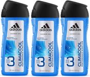 3 x Adidas Body Hair Face Shower Gel Activated Fresh Capsules 250ml - Climacool