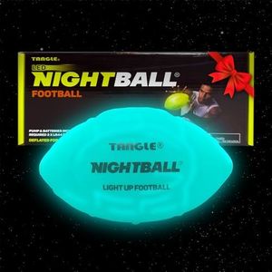 Nightball Tangle Glow in The Dark Inflatable LED Football - Light up With Bright LED Lights for Kids and Adults - Ideal Gifts for Teen Boys