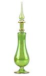 NileCart Egyptian Perfume Bottle Large Size 9 in. Handmade in Egypt for Your Perfume, Essential Oils, Egyptian Decoration or Party Table Centerpiece (Green)