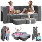 22Pcs Modular Kids Play Couch, Floor Sofa for Children, 1000+DIY Creativing Playroom Furniture for Toddlers, Convertible Foam and Floor Cushion for Boys and Girls