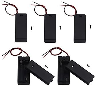 LAMPVPATH 5Pcs 2 AAA Battery Holder with Switch, 2X 1.5V AAA Battery Holder Case with Wire Leads and ON/Off Switch(5 Pack)