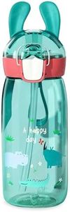 FunBlast Water Bottles for kids, Cute Design Water Bottle with Sipper, TritanSipper Bottle for Kids -Anti-leak Kids Cartoon Water Bottle for Kid - 550 Ml (Animal) Multicolor
