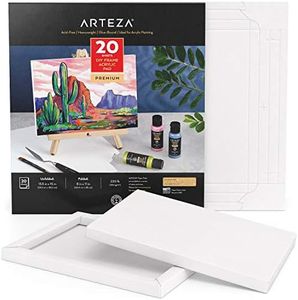 Arteza Acrylic Paper Foldable Canvas Pad, 8x11 Inches, 20 Sheets, DIY Frame, Heavyweight Acrylic Paint Paper, 220 lb, 360 GSM, Acid-Free, Art Supplies for Painting & Mixed Media Art