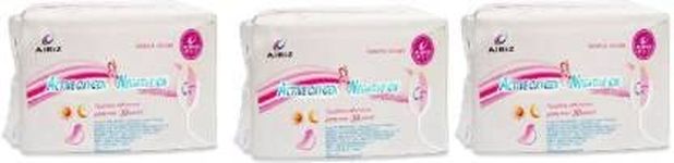 AIRIZ Touchless Soft Cotton Panty Liner Sanitary Napkins for day and Night Use (Pack of 3)