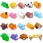 DIYDEC 18pcs Mochi Squishy Toys, Mini Jungle Animals Squishies Soft Squeeze Fidget Toys Kawaii Stress Relief Toys Party Bags Fillers for Boys Girls Birthday Party Favors Gifts