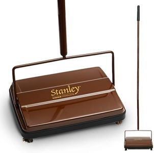 STANLEY HOME PRODUCTS Electrostatic Carpet & Floor Sweeper - Heavy Duty Lightweight Floor Cleaner - Suitable for Smooth Floors and Low Pile Rugs & Carpeting No Electricity Needed