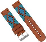 BARTON WATCH BANDS Gaucho Leather Quick Release Watch Band Straps - Choose Color & Width - 18mm, 20mm, 22mm (20mm, Turquoise & Sky)