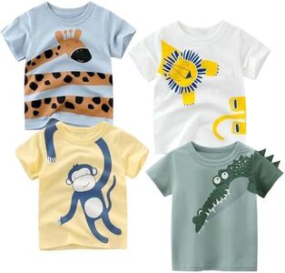 Winzik Boys 4-Pack Shirts,Toddler Boys' Tops Tees T Shirts Kids Short Sleeve Summer Clothes 2-8T (2-3T, 4-Pack 1#)