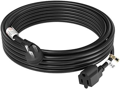 FIRMERST 1875W 15A Flat Plug Extension Cord 15 Feet Black